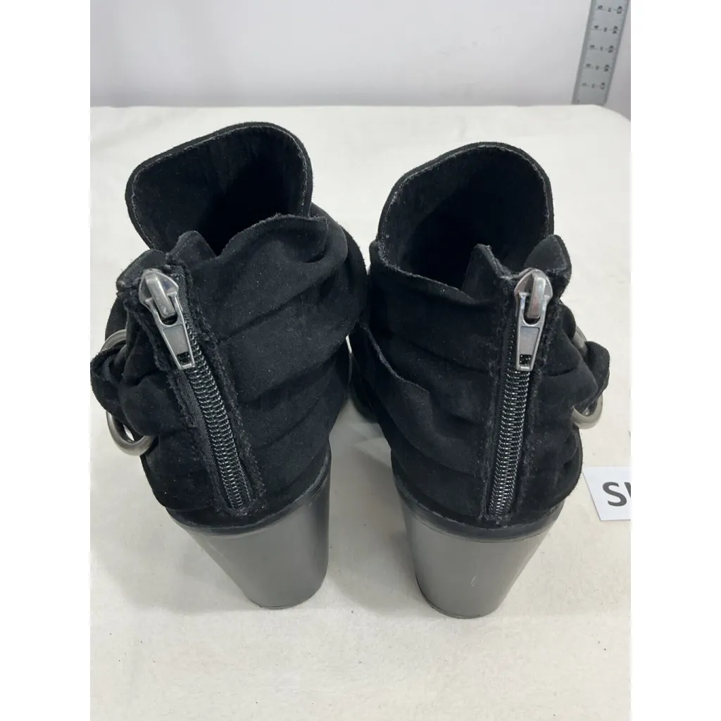 Womans Cloudwalk By Avenue Hazel Black Strappy Block Heel Bootie Size 10 W - Image 5