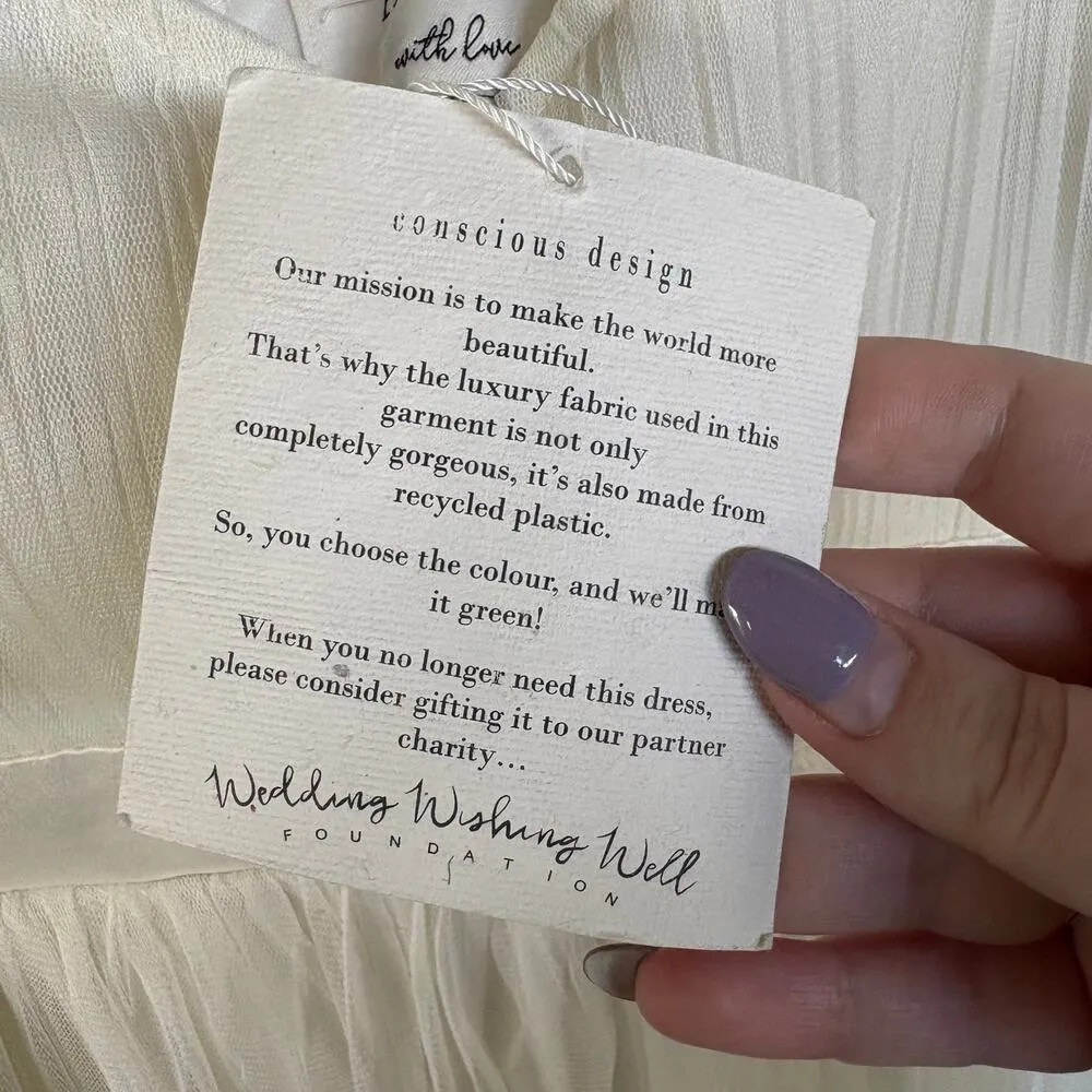 NWT Anaya Maternity Cream Babydoll Tulle Gauzy Summer Ethereal Maxi Dress Size 4 - Image 9