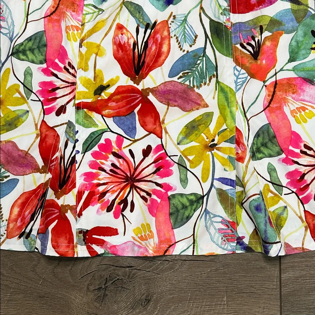 RipSkirt Hawaii 20” Wildflower Watercolor Wrap Swim Coverup Skirt Pink Orange M Size M - Image 12