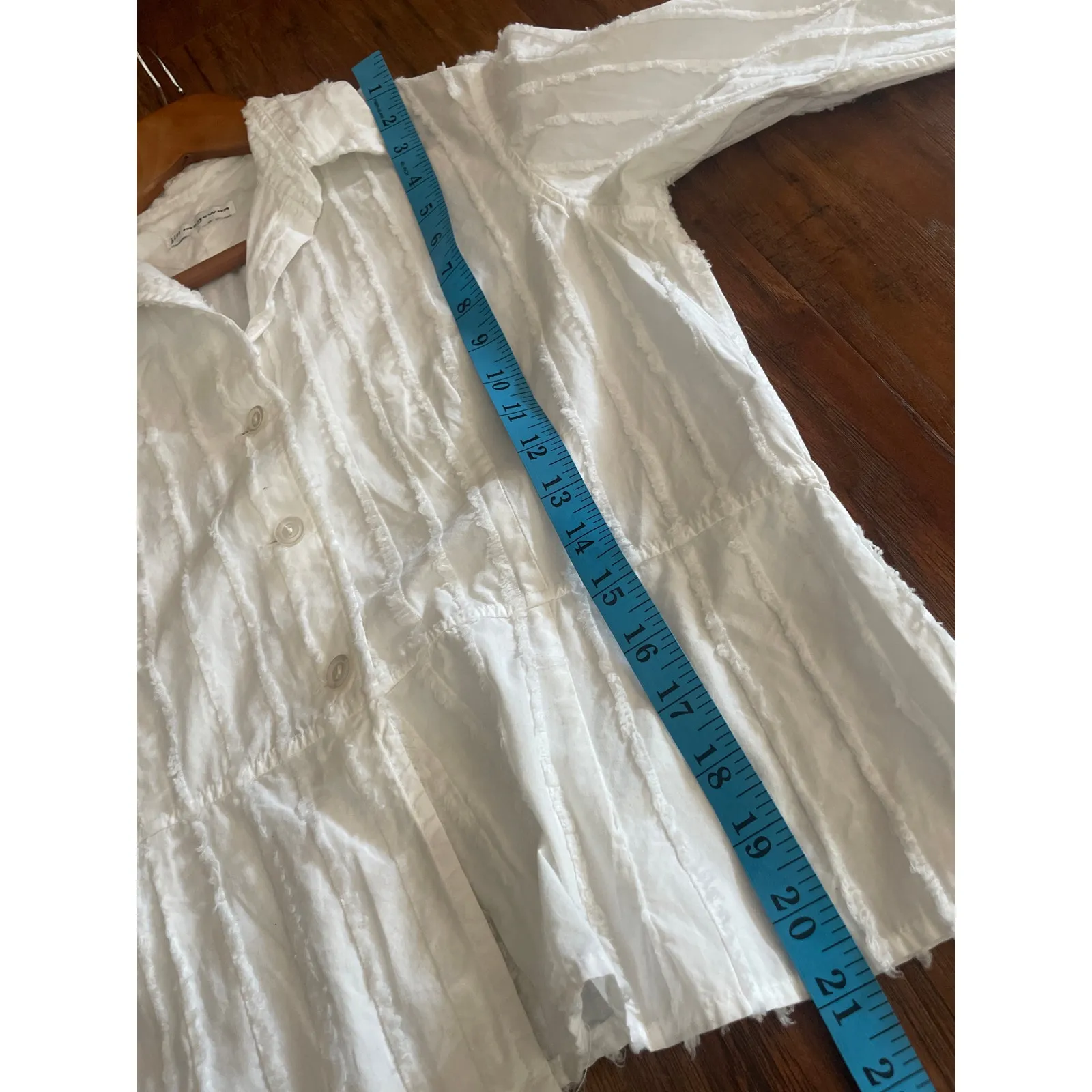 JILL McGOWAN White Poplin Shirt or Light Jacket Button Down Blouse Top S Small - Image 8