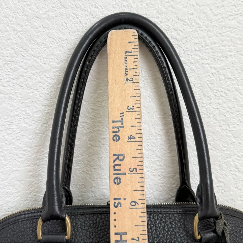 Vintage DOONEY & BOURKE Black Leather Dome Satchel Purse Bag - Image 6