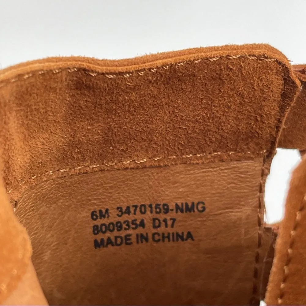 Frye Amy Side Ghillie Lace Up Suede Leather Block Heel Boot Bootie Nutmeg - Image 8