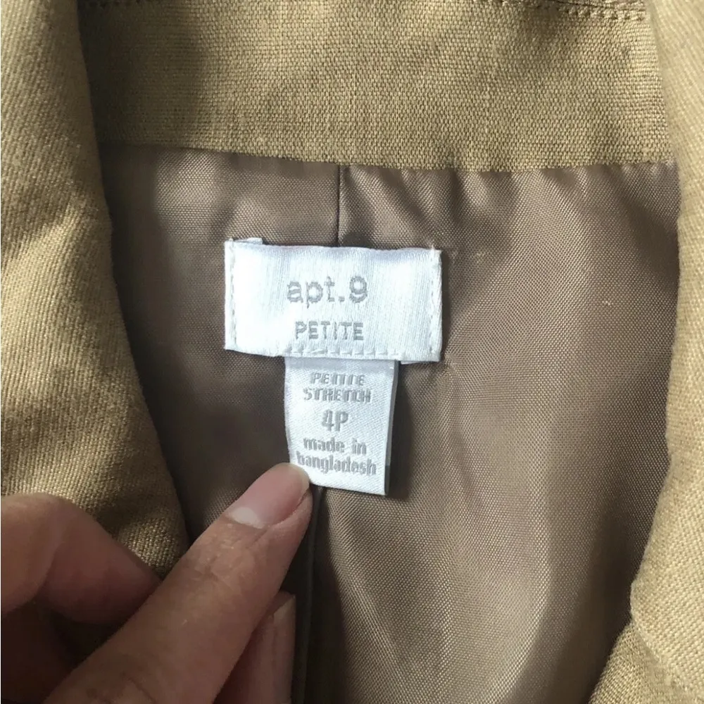 Apt 9 Women's Petite Size 4P Blazer Brown Jacket - Image 4