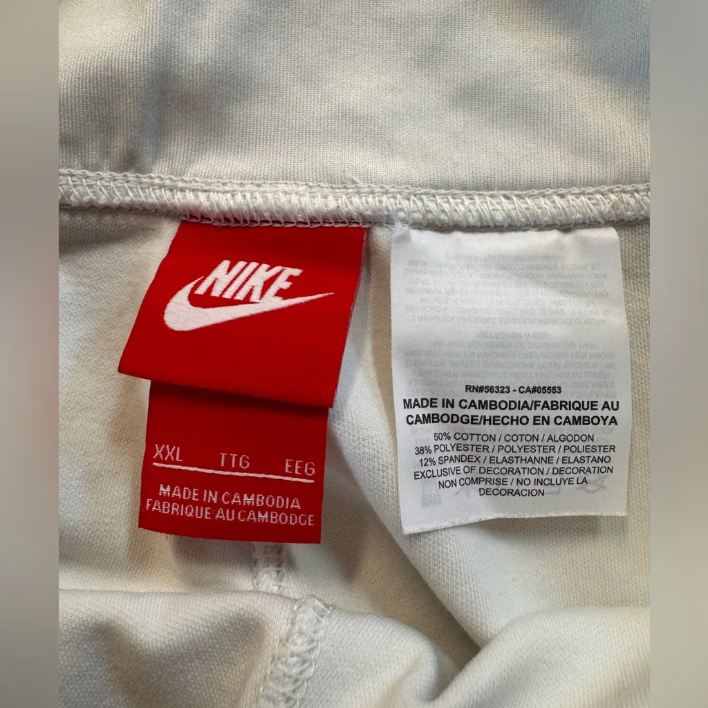 Nike Cotton Blend White Leggings 2X Stretch Casual Lounge Activewear - Image 3