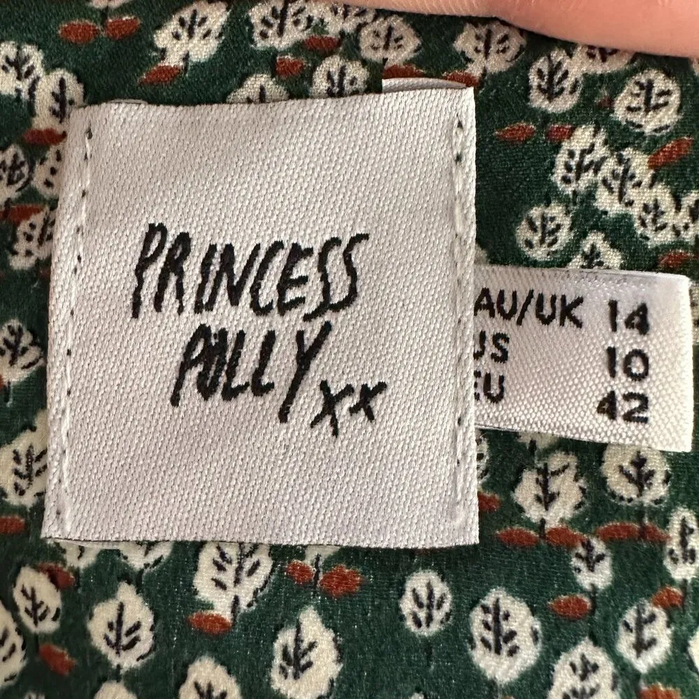 Princess Polly Green Hazy Floral Midi Wrap Skirt - Size 10 - Image 8