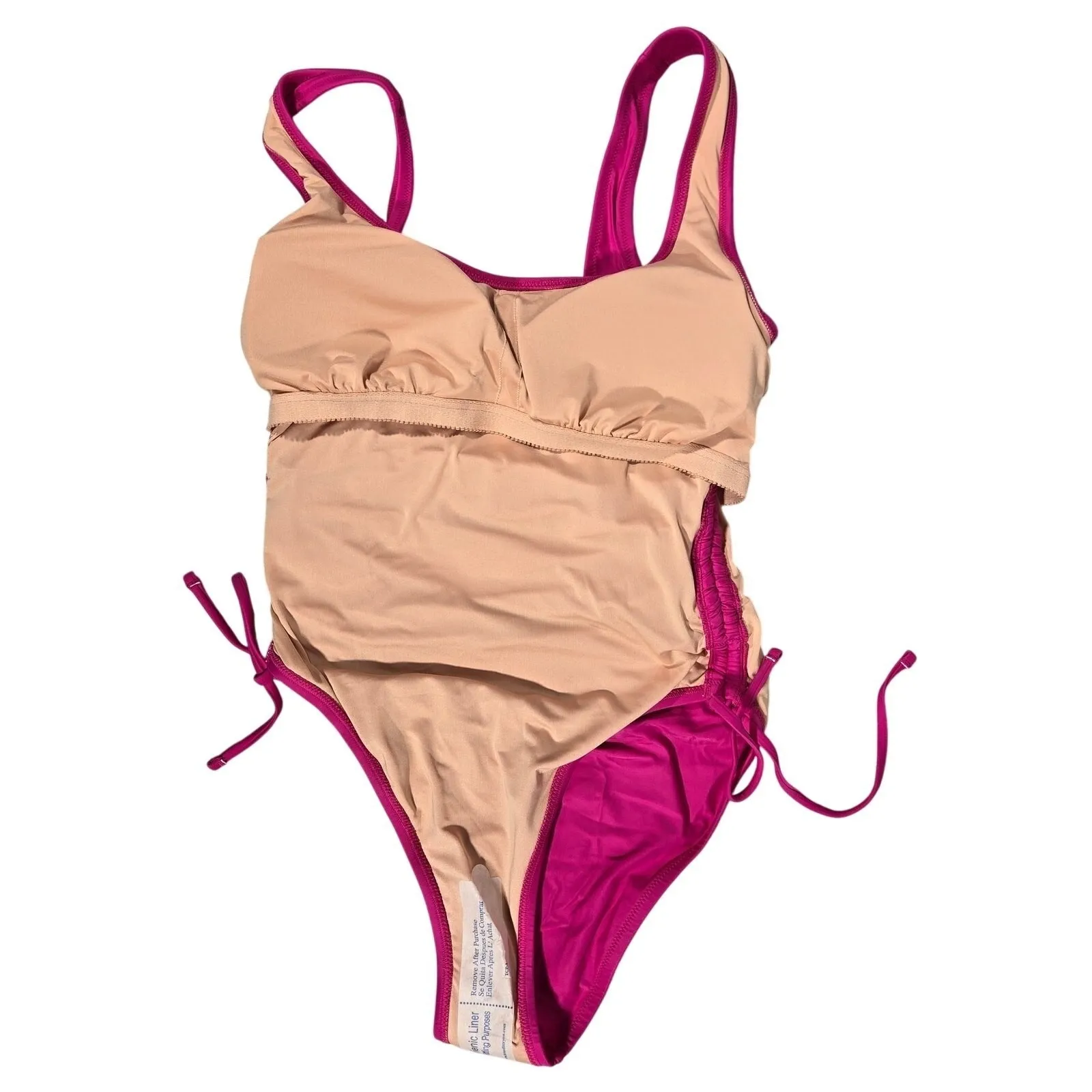 J Crew Ruched Scoopneck Tank Swimsuit One‎ Piece Pink Size 10 - Image 3