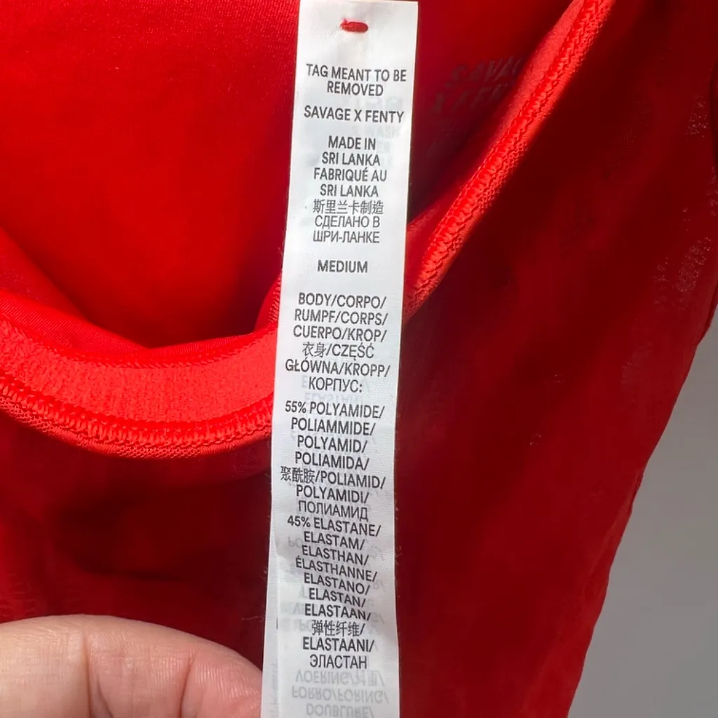 Savage X Fenty Women's Run 2 You High Waist Mesh Leggings Fire Engine Red Medium - Image 16