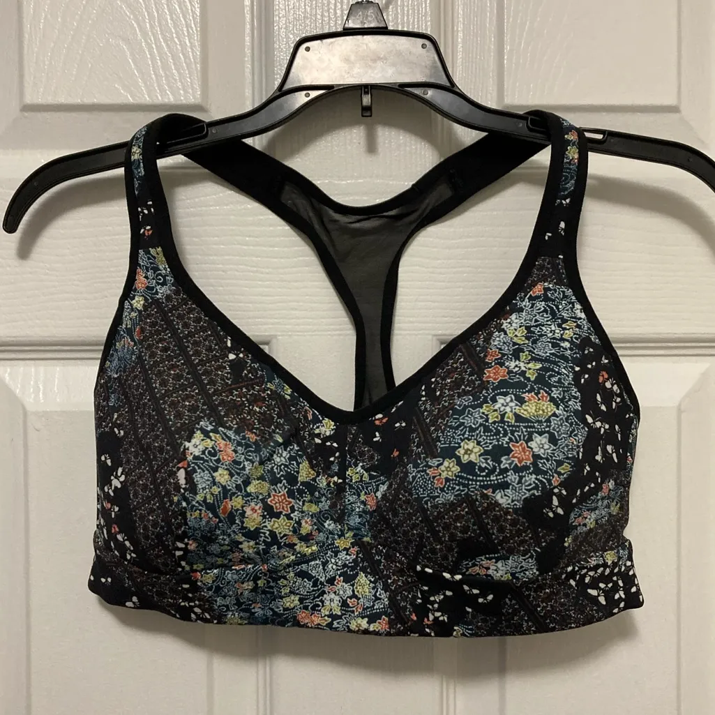 Lululemon Speed Up Assemblage White Alpine Multi Sports Bra - Image 2