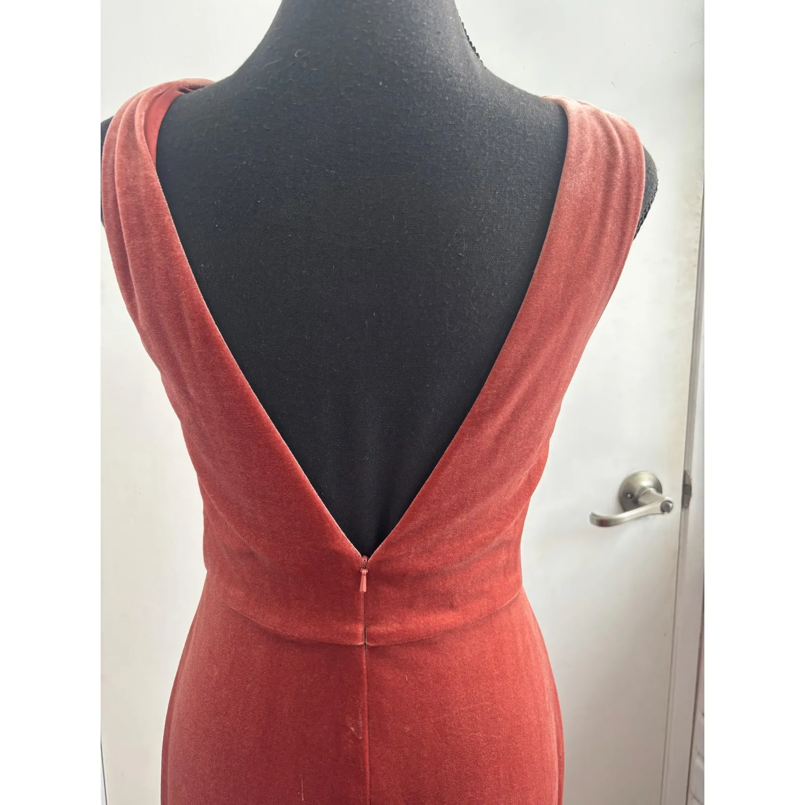 Jenny Yoo Collection Logan Velvet Maxi Dress 4 Illusion Plunge gown bridesmaid - Image 7