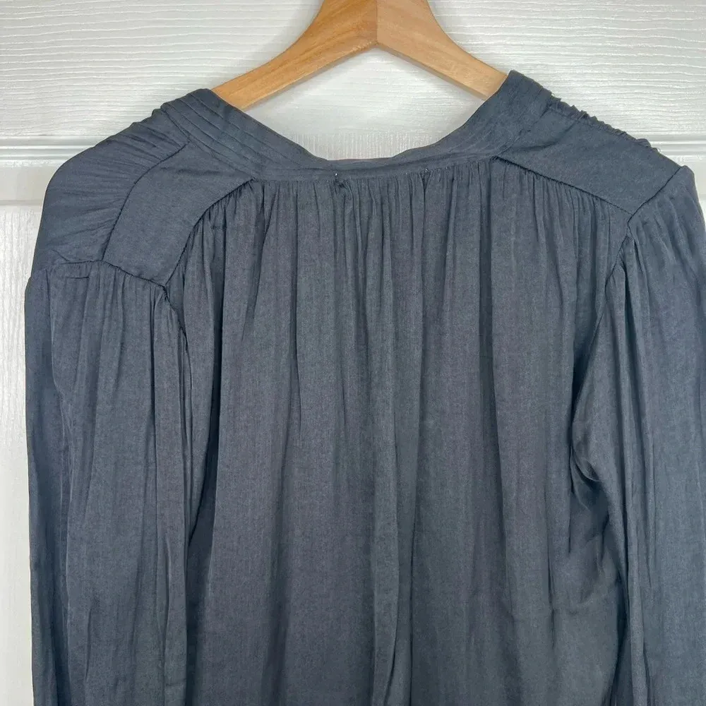 Treasure & Bond Black V-Neck Long Sleeve Blouse Button Front Size S - Image 7