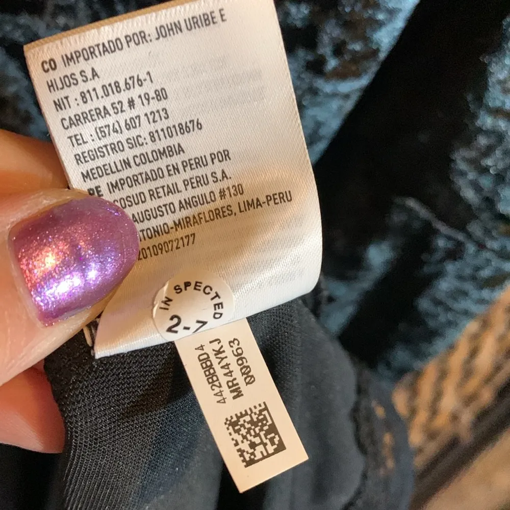 AEO Black Velvet Slip Dress Size XS - Image 5