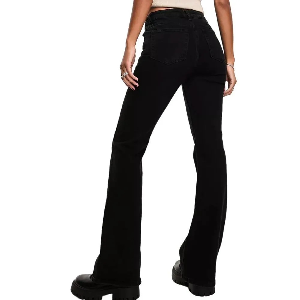 ASOS Design Flare Jeans in Black, Size 32 X 34​ - Image 2