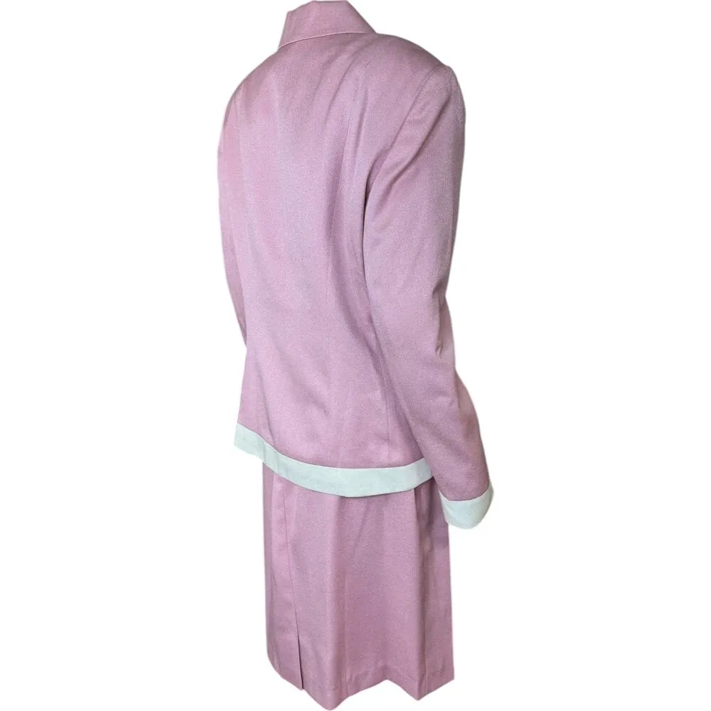 Vintage Rafael Womens Dusty Pink Ivory 2 Piece Blazer Pencil Skirt Set 14 NWT - Image 14