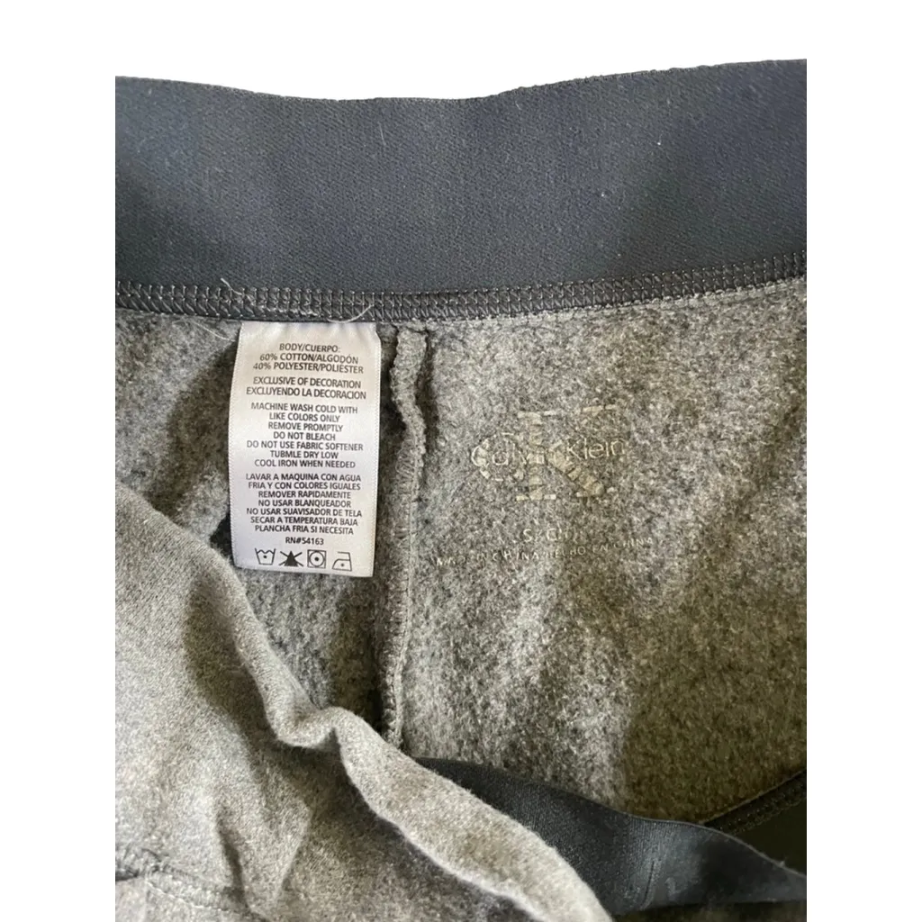 Women's Calvin Klein Grey Black Logo Capri Sweatpants Size S - Image 3