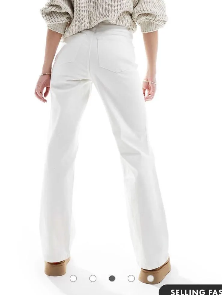 White Straight Leg Jeans - Image 2