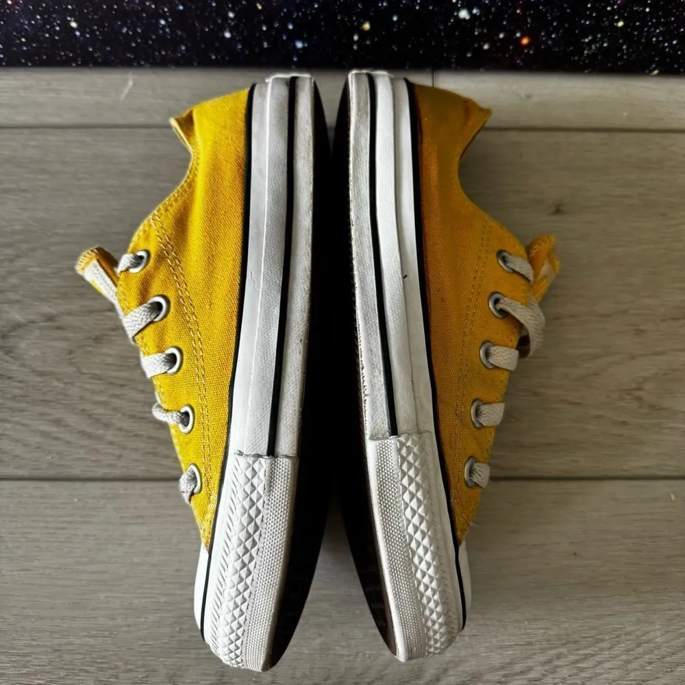 Vintage Converse All Stars Yellow Low Sneakers Women Sz 6 Grunge Skate - Image 7