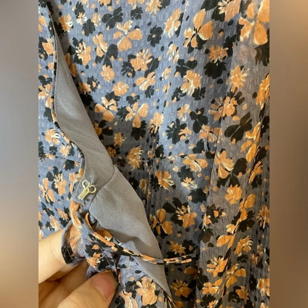 1. State Purple Multicolor Floral Long Sleeve Wrap Dress - Image 7