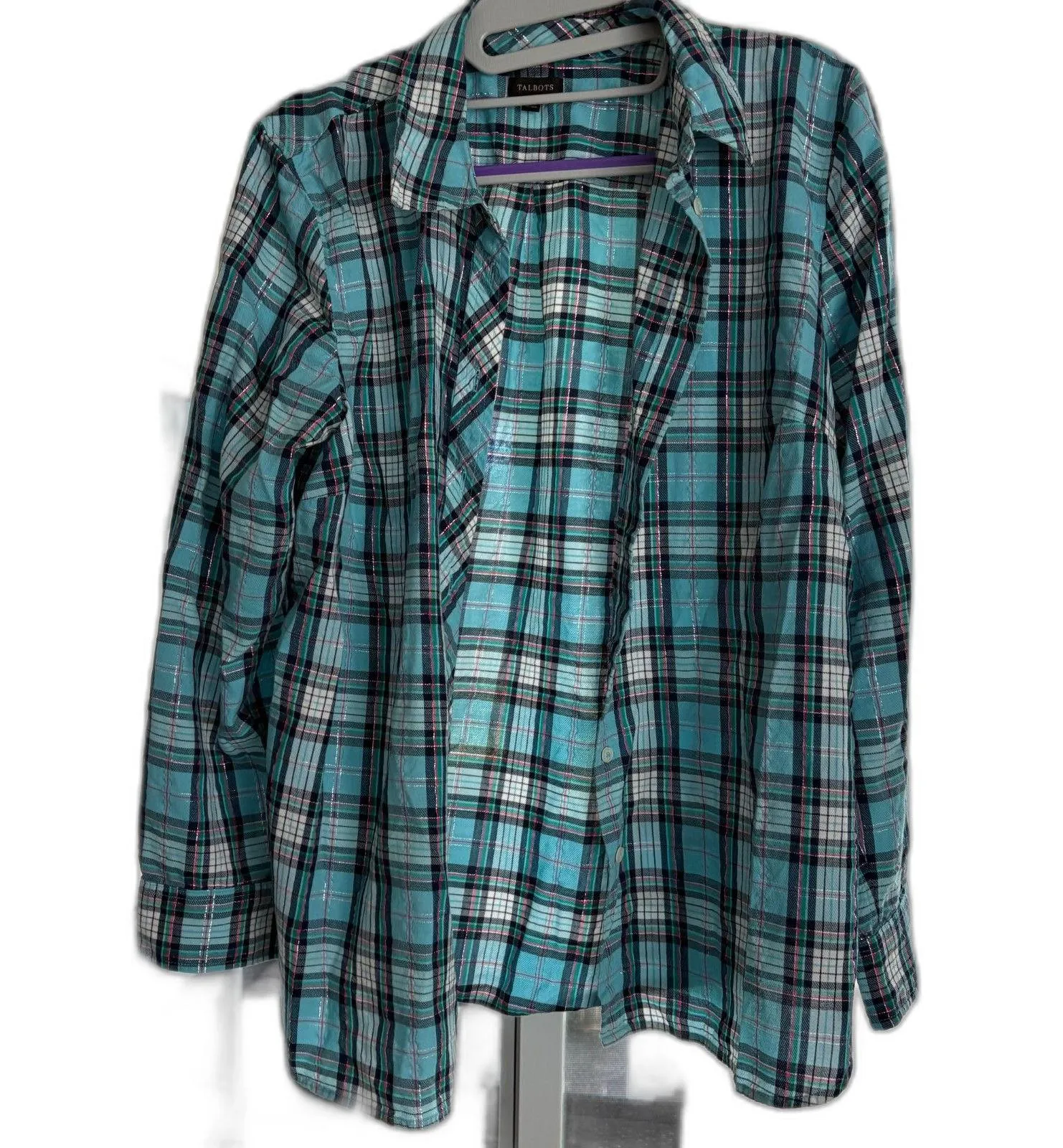 Talbot Long Sleeve Button Front Shirt Size Large EUC - Image 2