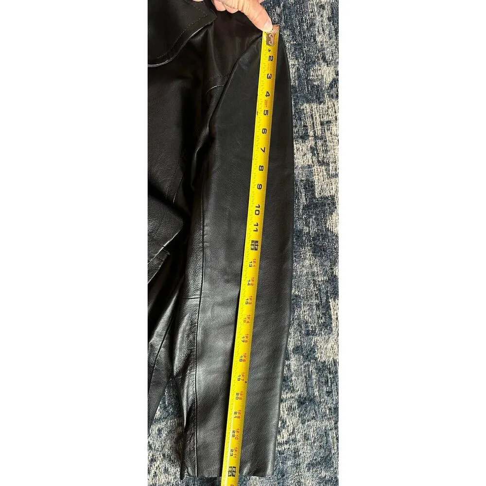 Women's Worthington Brand Black Leather Button Up Jacket RN 93677 Size Medium - Image 8