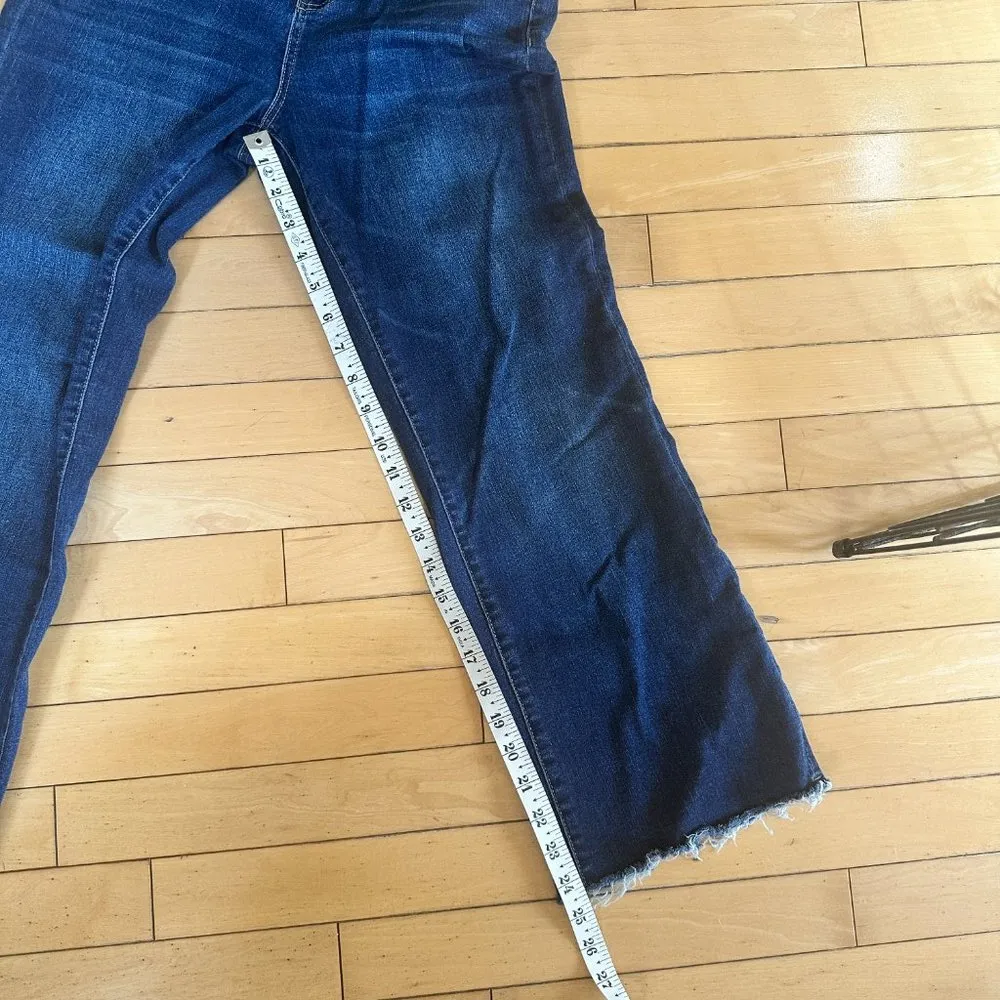 LIVERPOOL LOS ANGELES Crop Wide Leg Raw Hem Denim Jeans Size 10 / 30 - Image 13