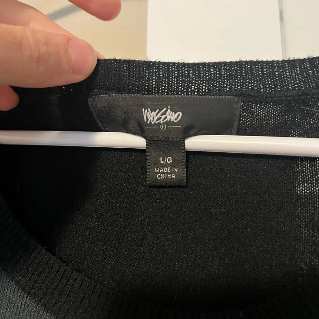 Mossimo Supply Co. Black and Cream Colorblock Blouse Size L - Image 2