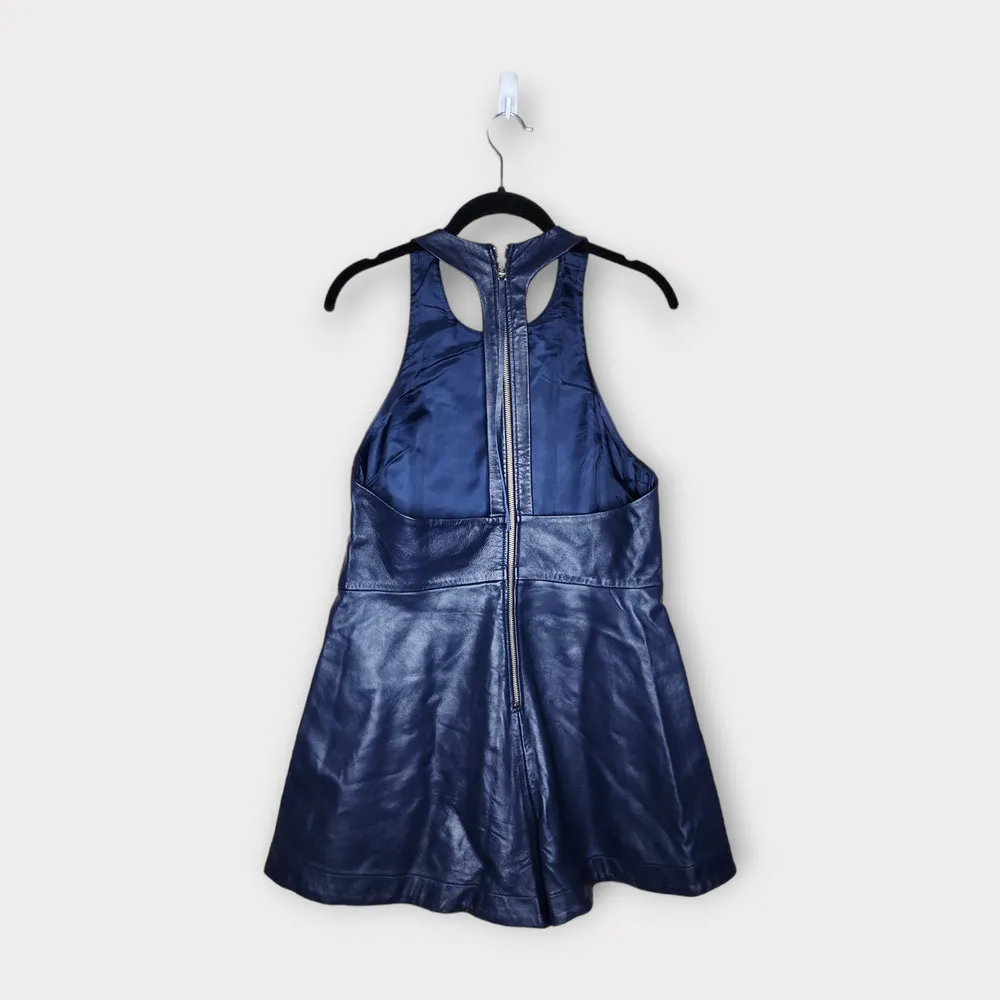 Alice McCall Lady of the Lake Blue Leather Romper Playsuit Women's Size 6 - Image 8