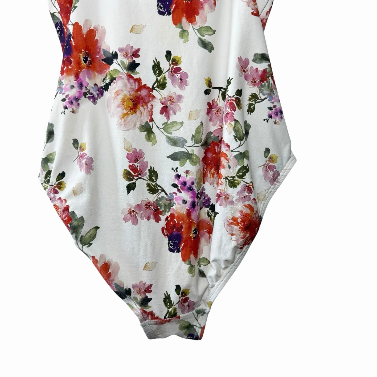 Niptuck Womens Floral Ruched One Piece Swimsuit US 6 Multi - Image 6