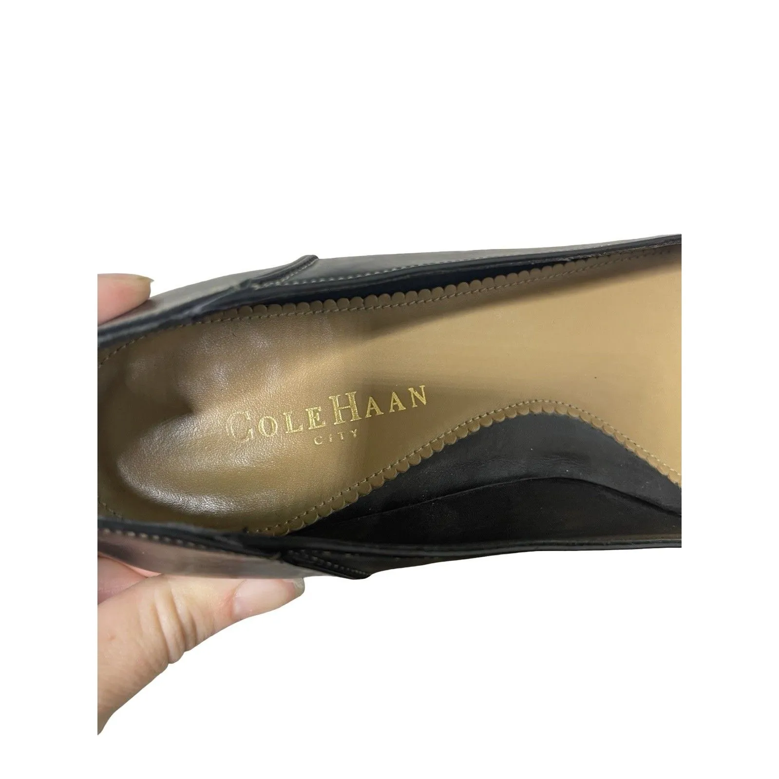 Cole Hann Women Shoes Kitten Heel Fall Autumn Bow size 7.5 Black - Image 9