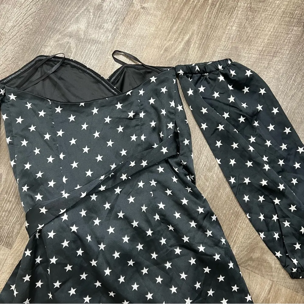 Sabo Skirt Black Star Print Mini Wrap Dress - Image 8