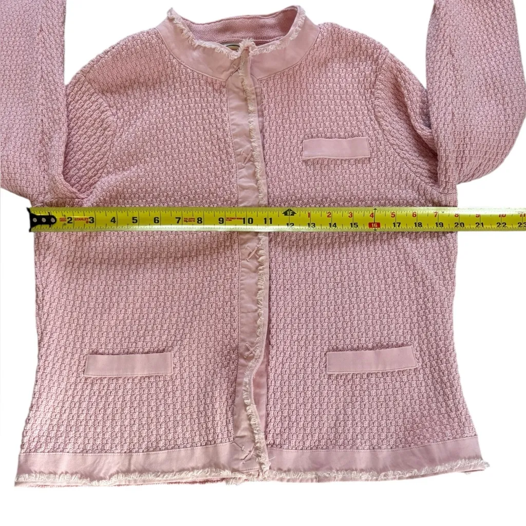 Talbots Vintage Sweater Blazer Light Pink Knit Cardigan Button Up Women Large - Image 10
