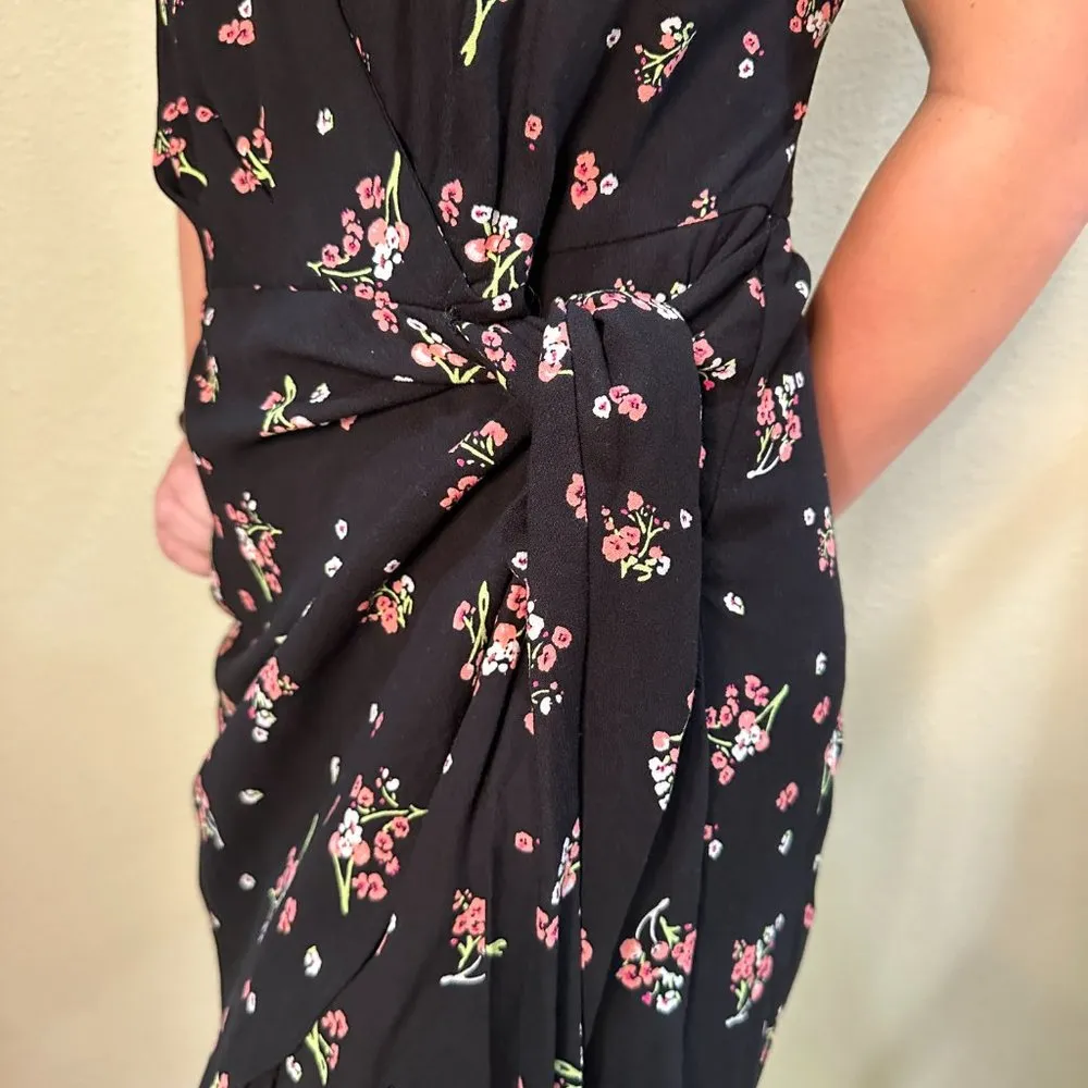 FREE PEOPLE Wrap Front Short Shorts Floral Romper Onesie - Size 2 - Image 6