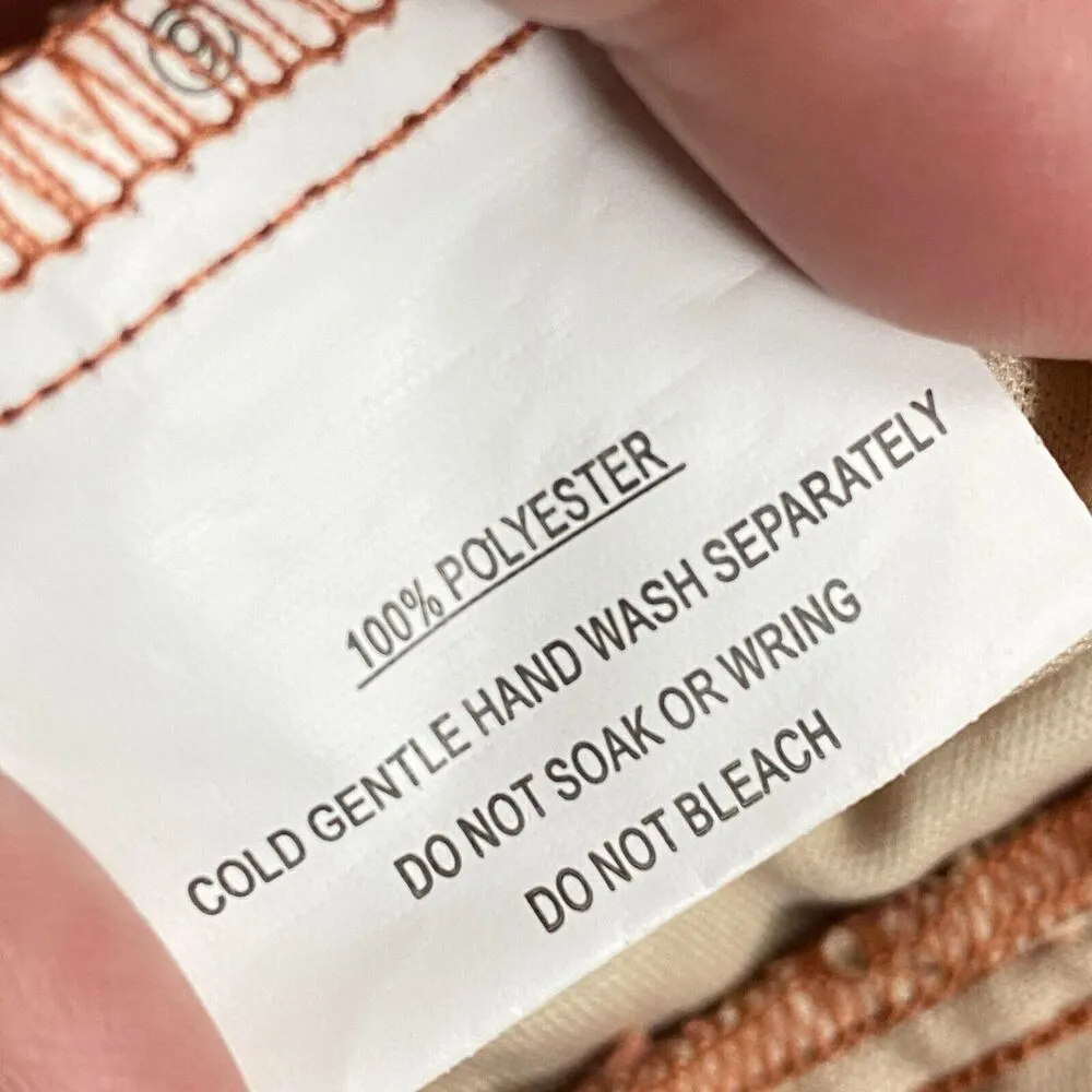 Selfie Leslie Women's Small Floral Rusty Brown Flower Lace Faux Wrap Mini Dress - Image 9