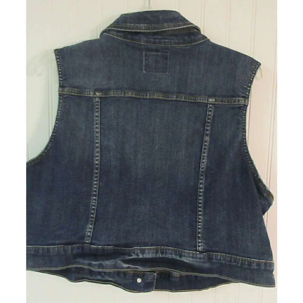 Torrid denim vest button front size 1 - Image 2