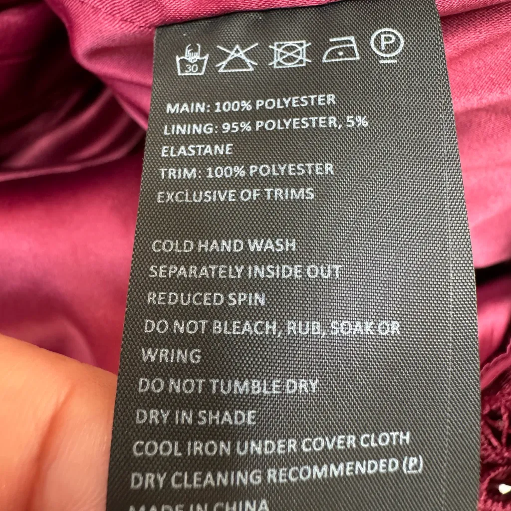 Bardot Mariano Lace Sheath Dress in Burgundy Wine Mulberry size US 10 Large - Image 9