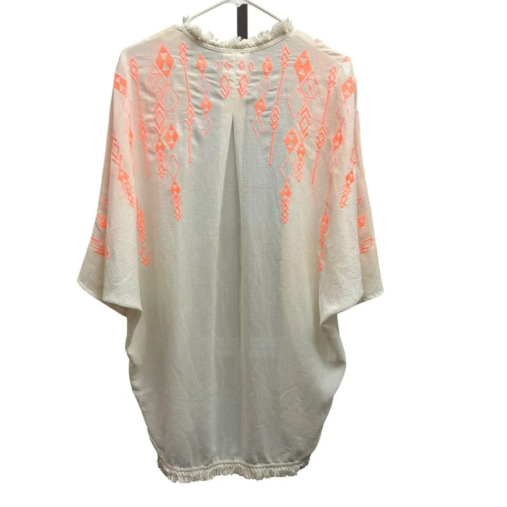 Xhilaration Women's Neon Orange Kimono - Image 3