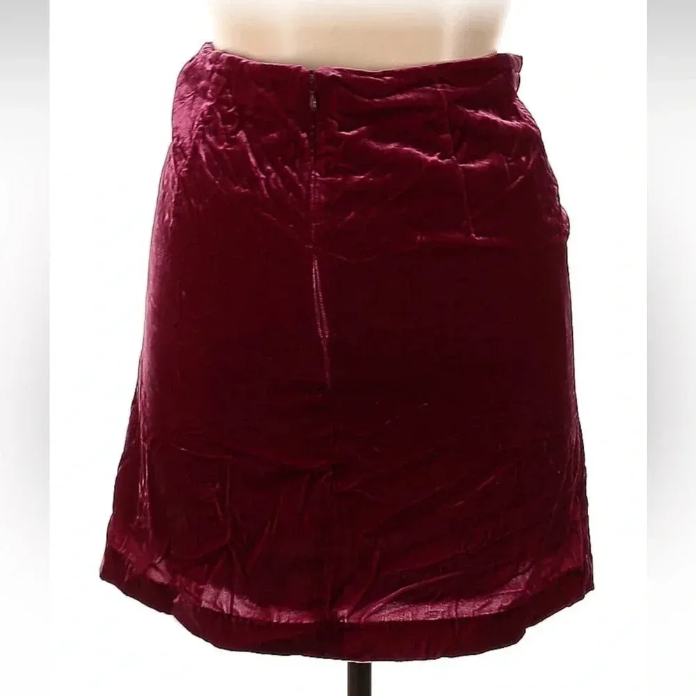 Anthropologie Montie Connie Velvet Mini Skirt Raspberry Plus Size 16 NWT - Image 5