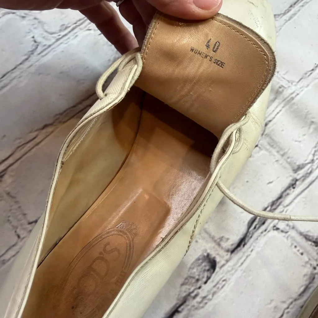 Tod’s Womens Derby Shoes Oxford Size 40 Leather Preppy Office Work Minimalist - Image 14