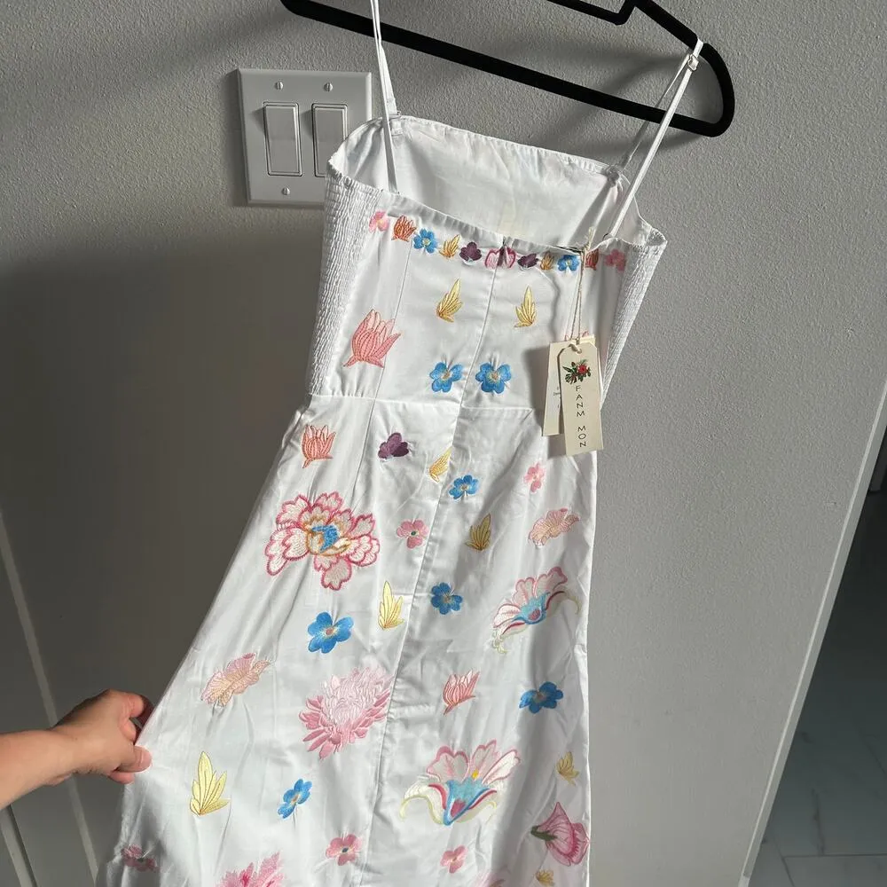 Fanm mon Maddie dress size XS Embroidered Maxi New White - Image 8