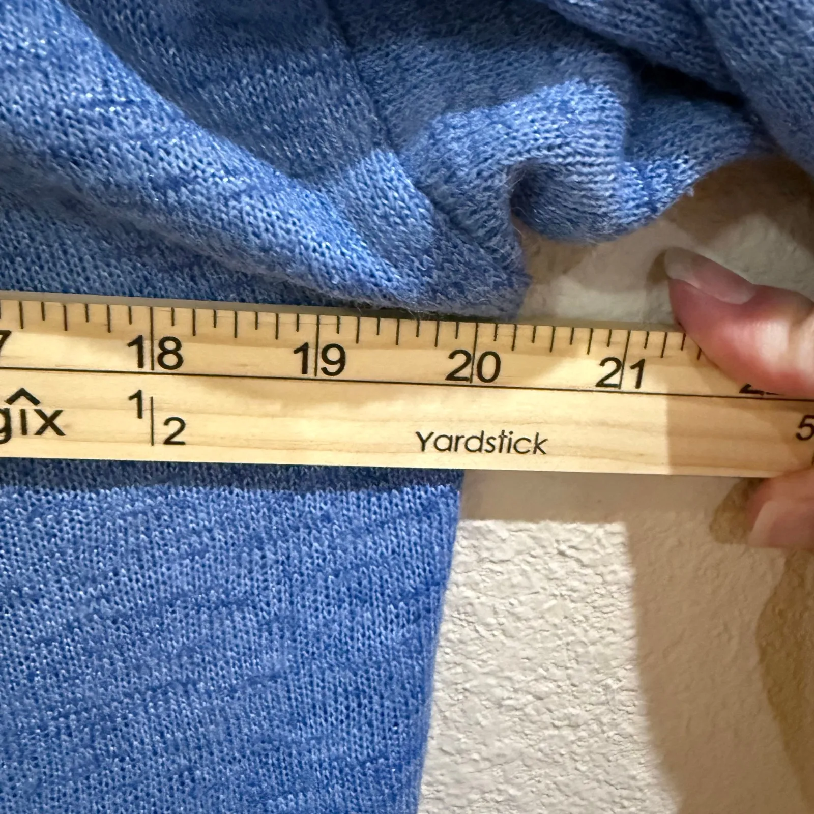 Soft Surroundings Blue Pullover Top Long Sleeve Zipper Front‎ Women's - Image 5