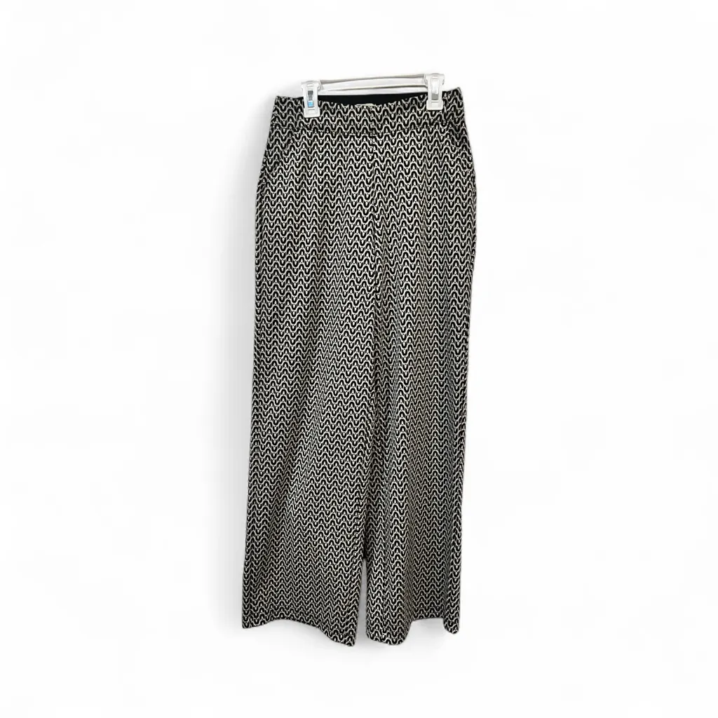 Max Studio Monochrome Zigzag Wide Leg Pants Size Small EUC - Image 2