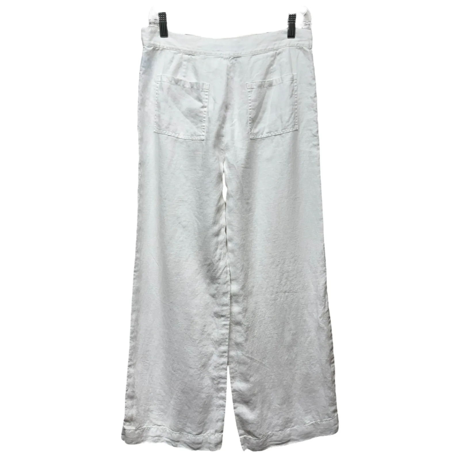 Tori Richard Women Sz 4 Wide Leg 100% Linen Pants White Coastal‎ Boho Resort - Image 2