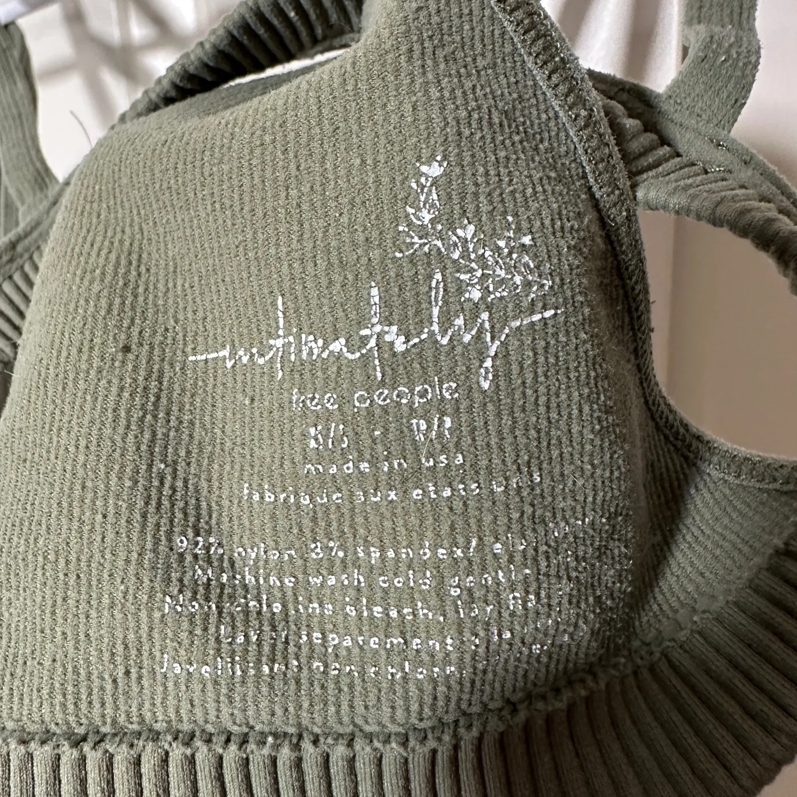 FP‎ Intimately Keira Seamless Bralette Green Sexy Nylon Bra XS/S Free People - Image 4