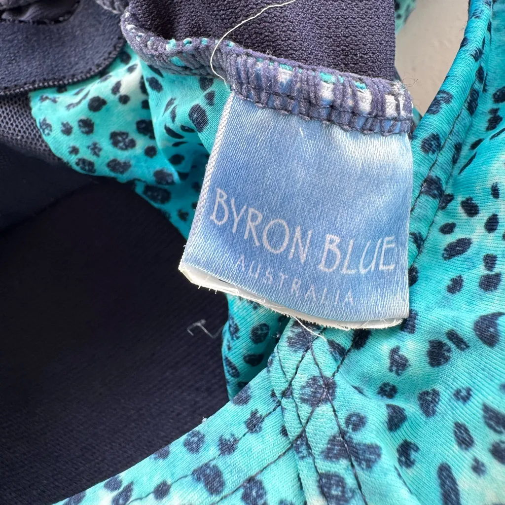 Byron Blue One Piece Swimsuit with V - Image 4