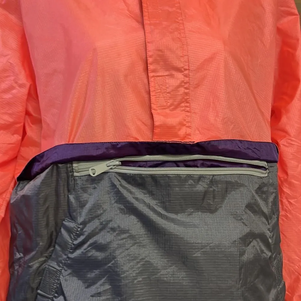 L.L.Bean  Salmon/Grey HalfZip Pullover Long Sleeve Adjustable Windbreaker-Medium - Image 4