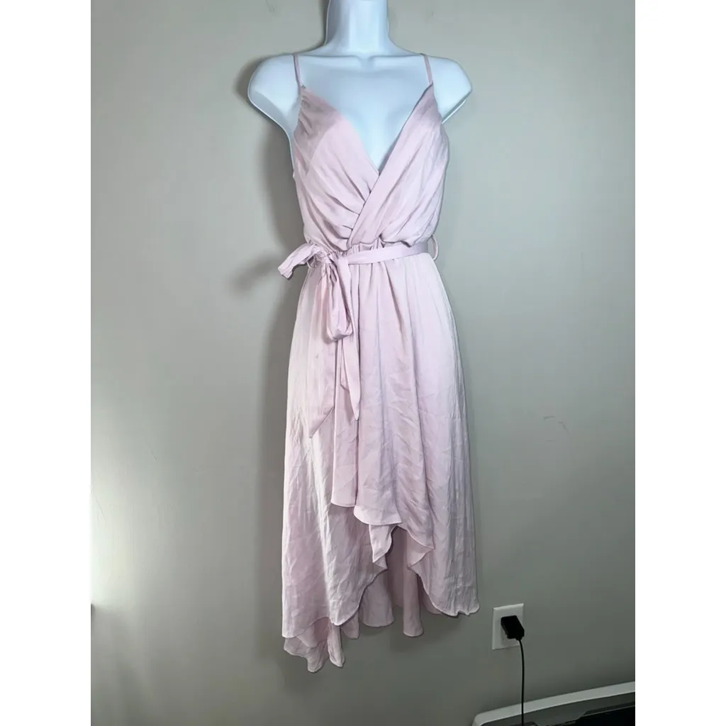 HELLO MOLLY FUEL TO MY FIRE SATIN HIGH LOW MIDI DRESS LIGHT‎ LILAC EUC SIZE XS - Image 5
