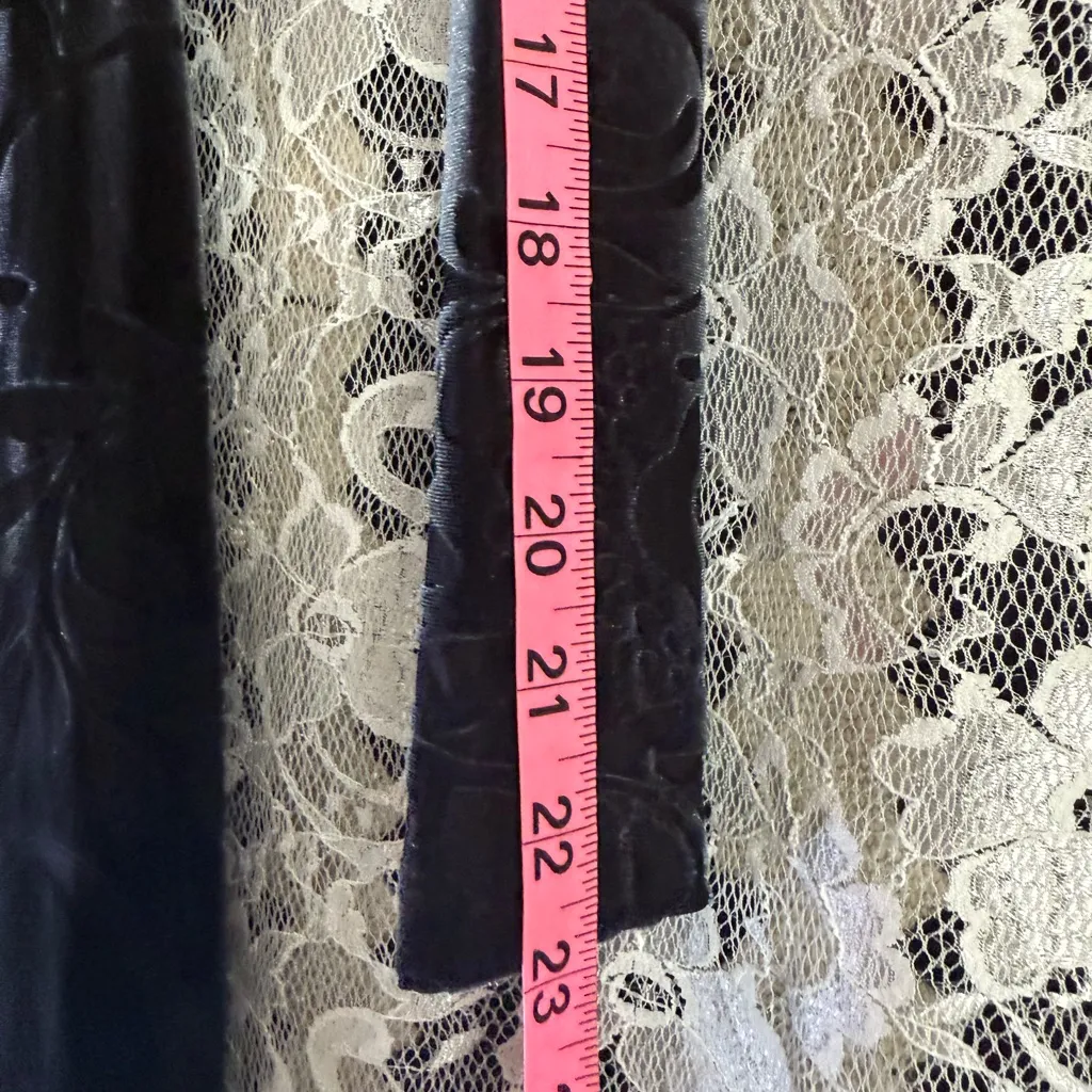 NWOT Symphony dark gray Backless Long Sleeve Dress burnout velvet paisley sheer - Image 11