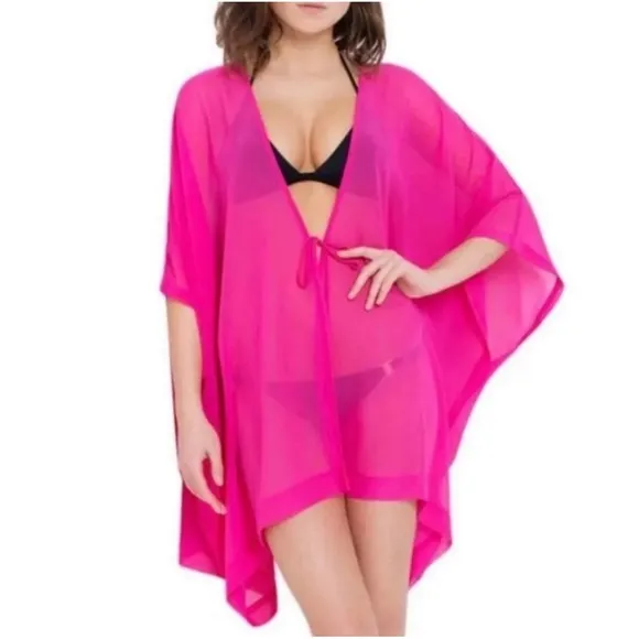 NWT $180 L’Agent Agent Provocateur Pink Fuschia Rosana PCruz Swim Kimono CoverUp Size undefined - Image 4