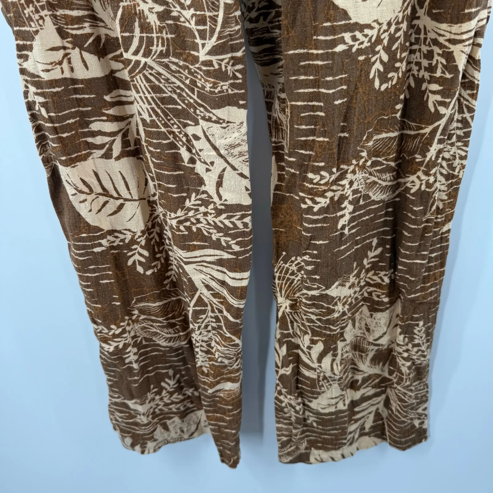 Urban Outfitters Teresa Printed Paperbag Pants Size Medium Linen Blend *No Belt* - Image 13