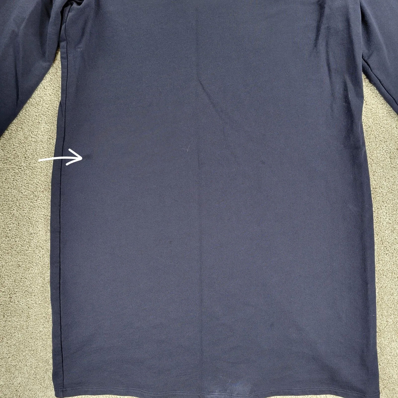 Boden Dress Womens 10 Navy Blue Thick Cotton Embroidered Floral Medallion - Image 16