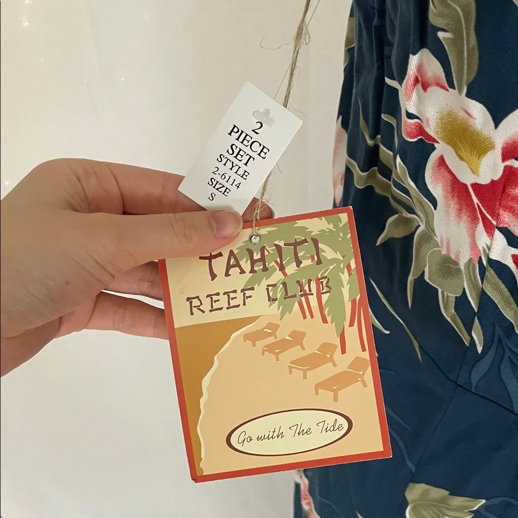 Tahiti Reef Club Floral Sleeveless Maxi Dress Size Small NWT Blue - Image 4